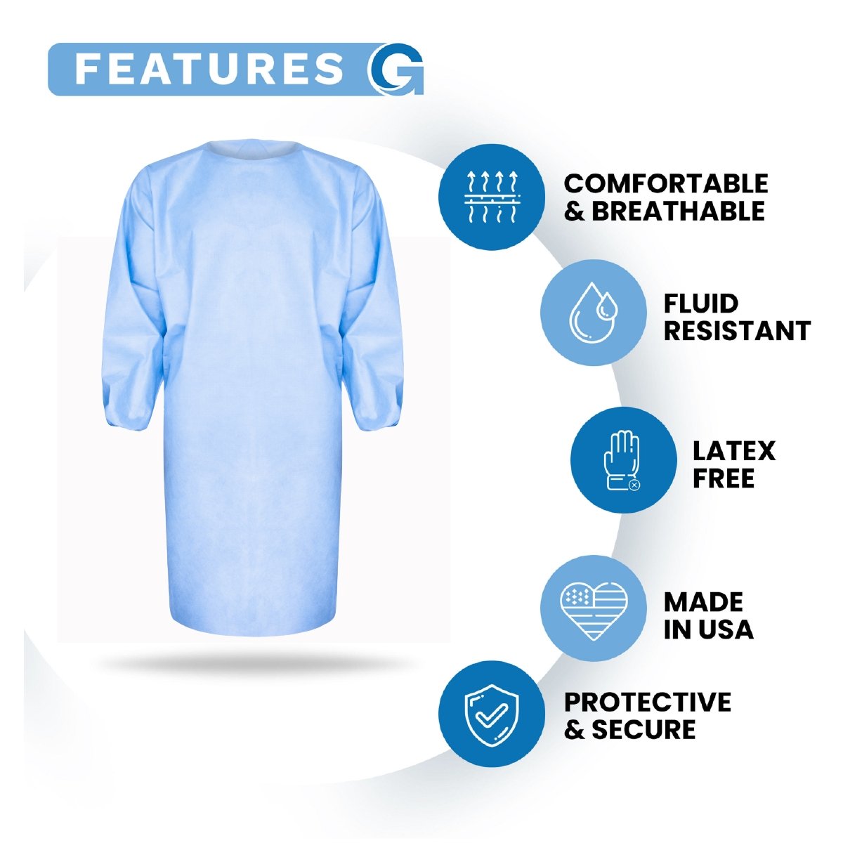 Deluxe Level 2 Isolation Gowns - Disposable - 25 Pack - DisposableGowns.com