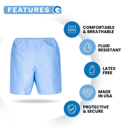 Disposable Exam Shorts - 50 pack - DisposableGowns.com
